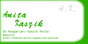 anita kaszik business card